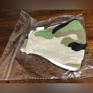 face’s mask ear loops green gray Camo graphics.OSFM